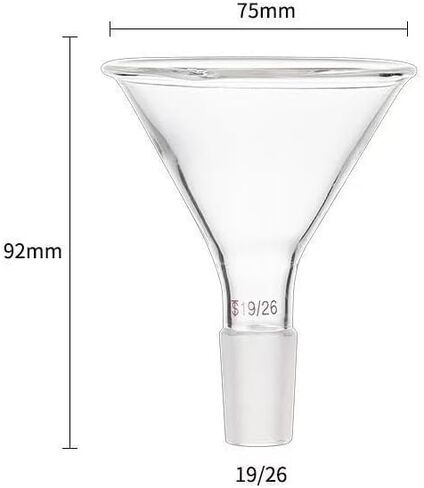 Ground Joint Glass Conical Funnel - 60/75/80/90/100mm Diameter for Lab Chemistry and Filtration(90mm Joint 24-29) in Saudi Arabia
