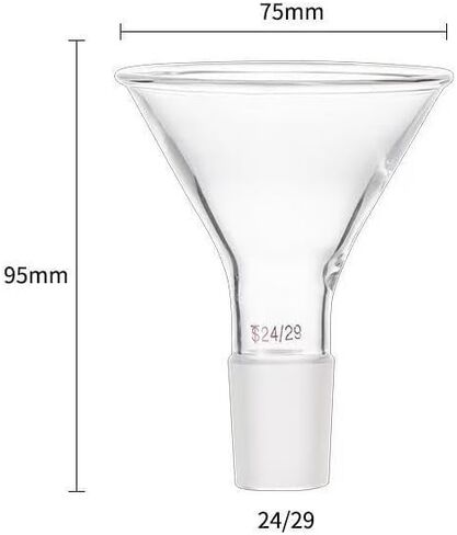 Ground Joint Glass Conical Funnel - 60/75/80/90/100mm Diameter for Lab Chemistry and Filtration(90mm Joint 24-29) in Saudi Arabia