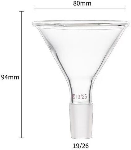 Ground Joint Glass Conical Funnel - 60/75/80/90/100mm Diameter for Lab Chemistry and Filtration(90mm Joint 24-29) in Saudi Arabia