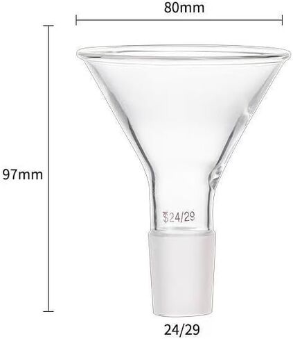 Ground Joint Glass Conical Funnel - 60/75/80/90/100mm Diameter for Lab Chemistry and Filtration(90mm Joint 24-29) in Saudi Arabia