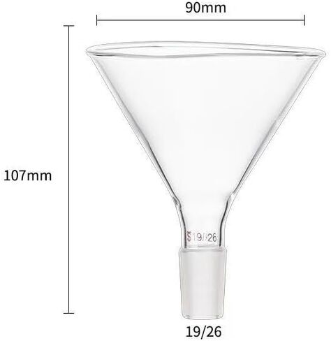 Ground Joint Glass Conical Funnel - 60/75/80/90/100mm Diameter for Lab Chemistry and Filtration(90mm Joint 24-29) in Saudi Arabia