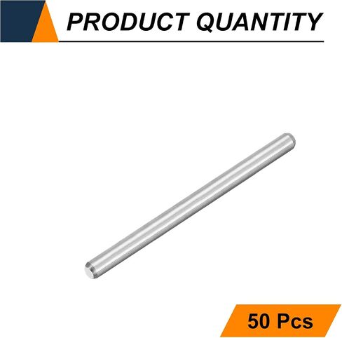 HARFINGTON 50pcs Dowel Pins M2(2mm) x 25mm 304 Stainless Steel Cylindrical Shelf Support Peg Pin Rod Fasten Elements for Metal Devices Wood Furniture DIY Installation, Silver in Saudi Arabia