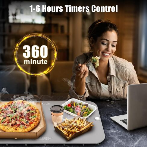 Food Warming Mat for Food, Electric Warming Tray with 7 Adjustable Temp, Foldable Food Warmer 10s Full Surface Fast Heating Pad, Child Lock, Timer Function for Buffet, Party and Home Daily Use in Saudi Arabia