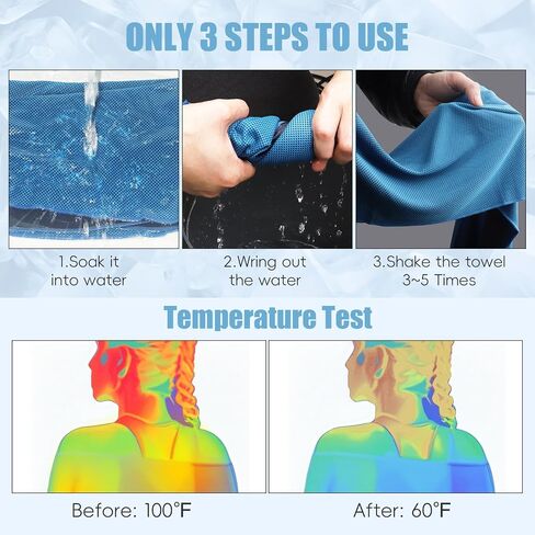 Cooling Towels for Neck and Face, 40x12’’ Soft Breathable Sweat Towels, Microfiber Sport Towel for Yoga, Gym, Workout, Running, Golf, Travel, Cooling Neck Wrap for Hot Weather in Saudi Arabia