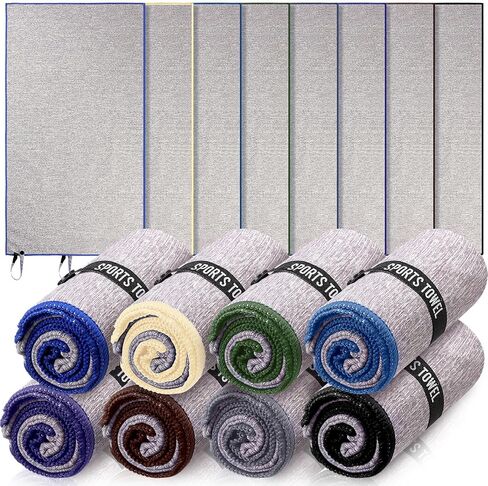 Peryiter 8 Pack Microfiber Gener Gym Gym Facels ، ألياف ماصة خالية من الرائحة ، تجفيف سريعًا مناشفًا للرجال والنساء الساخن لليوغا الرياضة الرياضية العتلية (لون الغابات) in Saudi Arabia
