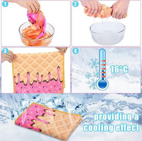 Peryiter 12 PCS Ice Cream Baseball Drip التبريد منشفة 40 "× 12" من منشفة تبريد رياضية ناعمة خفيفة الوزن للبيسبول للأحداث اليوغا الجريئة (Pink ، 40 × 12 بوصة) in Saudi Arabia