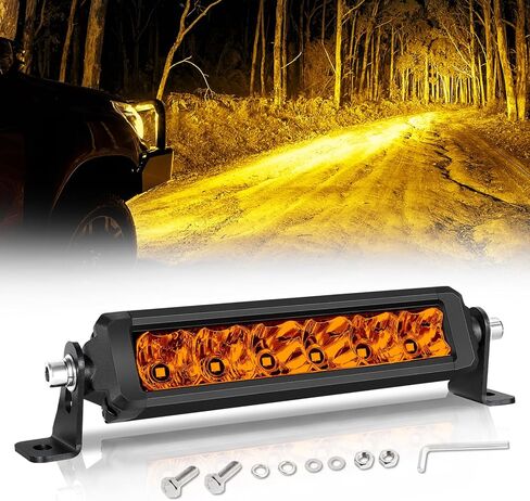 40 Inch Light Bar Slim, 40" LED Light Bar Amber Spot Flood Offorad Driving Lights Roof Mounts Roof Rack Lights for UTV Polaris RZR Can-am x3 SxS Wrangler Truck Pickup SUV in Kuwait