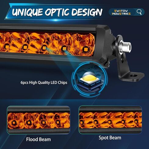 40 Inch Light Bar Slim, 40" LED Light Bar Amber Spot Flood Offorad Driving Lights Roof Mounts Roof Rack Lights for UTV Polaris RZR Can-am x3 SxS Wrangler Truck Pickup SUV in Kuwait