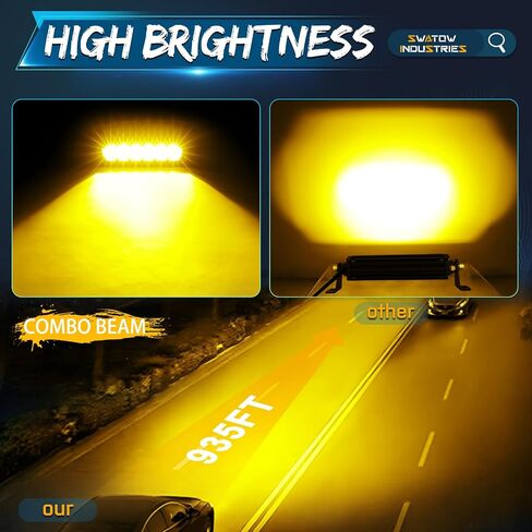 40 Inch Light Bar Slim, 40" LED Light Bar Amber Spot Flood Offorad Driving Lights Roof Mounts Roof Rack Lights for UTV Polaris RZR Can-am x3 SxS Wrangler Truck Pickup SUV in Kuwait