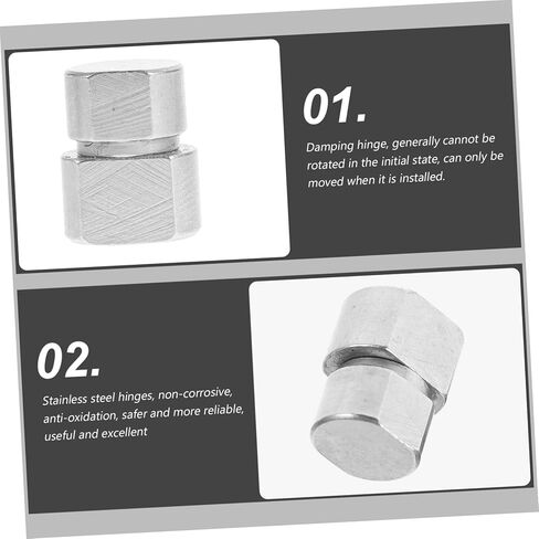 AmoSfun 2pcs مفصلات التناوب الصغيرة التخميد 1-2KGF-CM من الفولاذ المقاوم للصدأ الثقيل لمرآة الماكياج 360 درجة مفصلية قابلة للطي للأثاث المضغوط in Kuwait