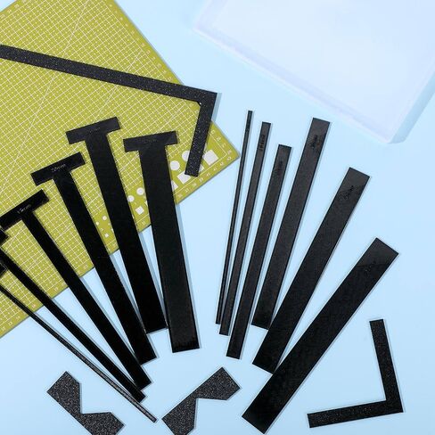 Zeyune 16pcs أدوات ربط الكتب أدوات سهلة Scrapbooking أداة مصنوعة يدويًا L/T الشكل ومجموعة الحافة المستقيمة مع صندوق تخزين عناصر القطع الزاوية للألبومات والمجلات والكمبيوتر المحمول (الأزرق ، PLA) in Kuwait