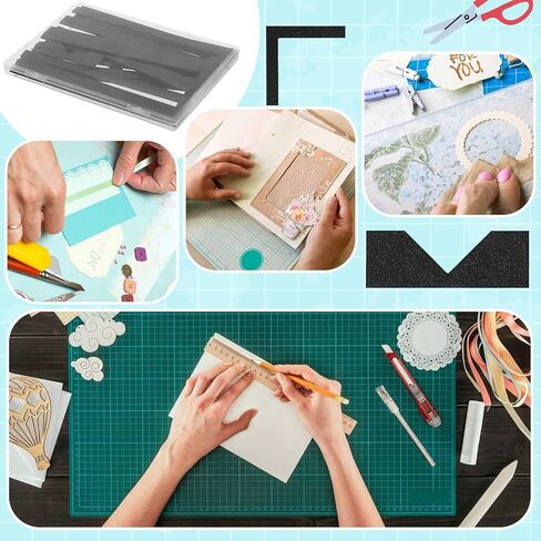Zeyune 16pcs أدوات ربط الكتب أدوات سهلة Scrapbooking أداة مصنوعة يدويًا L/T الشكل ومجموعة الحافة المستقيمة مع صندوق تخزين عناصر القطع الزاوية للألبومات والمجلات والكمبيوتر المحمول (الأزرق ، PLA) in Kuwait