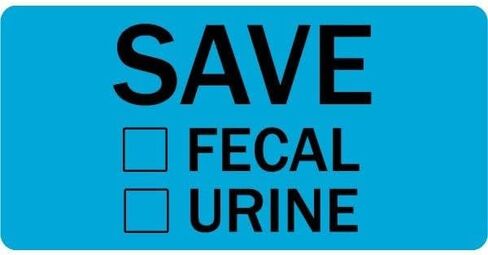 Save Stool Urine Veterinary Labels - Blue, 2" x 1", 500 Labels/Roll | Veterinary Offices & Hospitals - Apply to Fecal Collection Container or Bag | LabelValue Brand in Saudi Arabia