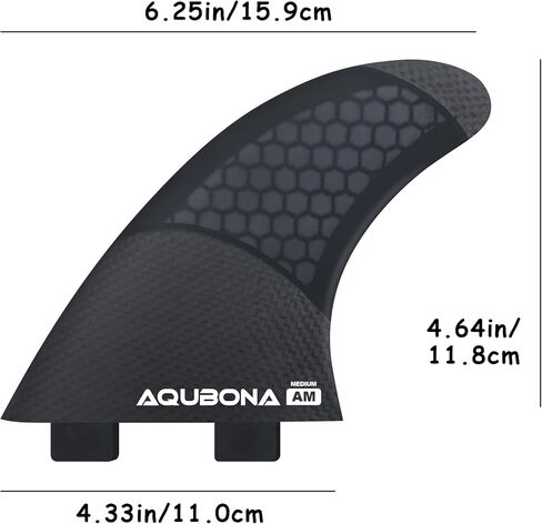 AQUBONA Surfboard Fins Single Dual Tab FinG3/G5/G6/G7 Half Carbon+Honeycomb Surfboard fin Tri Fin Thruster Set in Kuwait