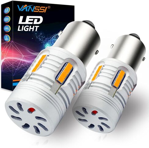 7440 LED LED Amber Yellow ، 7440 Amber LED لمبة LED مع مقاوم مضاد للمقاوم Canbus خالية من الفلاش Hyper ، T20 7440A 7440NA W21W WY21W LED لمصباح إشارة الدوران ، حزمة 2 in Saudi Arabia