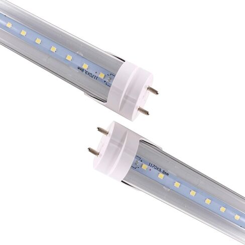 10 عبوات ، T8 LED Shop Light Tube ، 4ft ، 22W (ما يعادلها 60 واط CFL) ، 4000K (ضوء النهار) ، 85-265VAC ، الطاقة المزدوجة ، الصابورة الالتفافية ، غطاء واضح ، G13 الإضاءة تركيبات in Kuwait