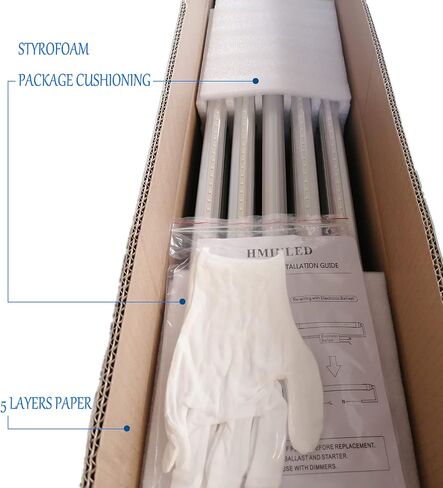 10 عبوات ، T8 LED Shop Light Tube ، 4ft ، 22W (ما يعادلها 60 واط CFL) ، 4000K (ضوء النهار) ، 85-265VAC ، الطاقة المزدوجة ، الصابورة الالتفافية ، غطاء واضح ، G13 الإضاءة تركيبات in Kuwait