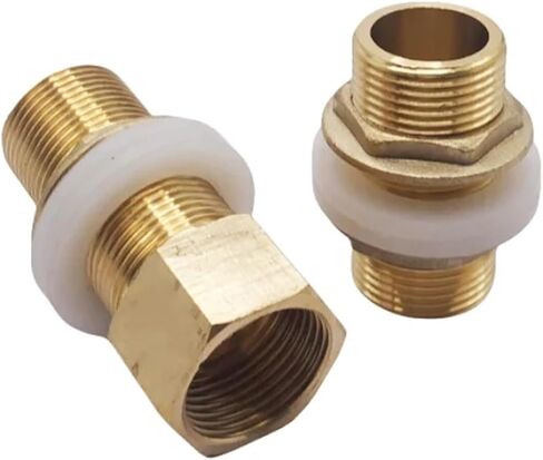1pcs Copper Water Tank Connector 1/2"" 3/4"" 1"" Male Brass Pipe Single Loose Key Swivel Fittings Nut Jointer(Color:06-50mm) in Saudi Arabia