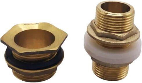 1pcs Copper Water Tank Connector 1/2"" 3/4"" 1"" Male Brass Pipe Single Loose Key Swivel Fittings Nut Jointer(Color:06-50mm) in Saudi Arabia