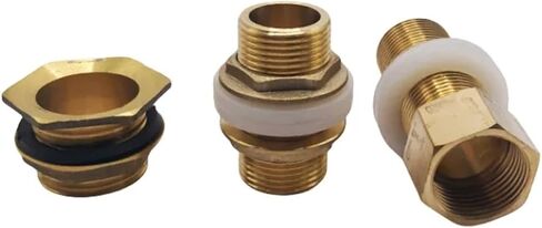 1pcs Copper Water Tank Connector 1/2"" 3/4"" 1"" Male Brass Pipe Single Loose Key Swivel Fittings Nut Jointer(Color:06-50mm) in Saudi Arabia