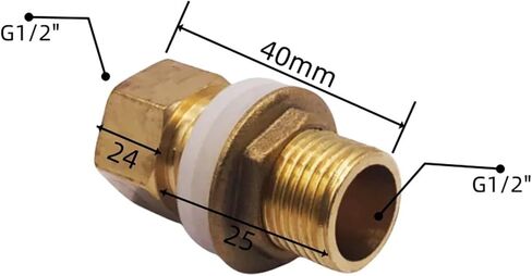 1pcs Copper Water Tank Connector 1/2"" 3/4"" 1"" Male Brass Pipe Single Loose Key Swivel Fittings Nut Jointer(Color:06-50mm) in Saudi Arabia