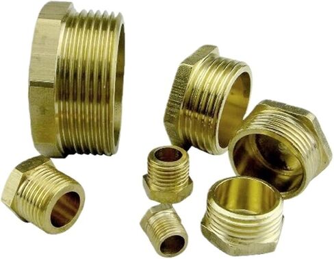 2pcs hexagonal hexagonal hexagonal brass ext plug plug head 1/8 1/4 3/8 1/2 3/4 G1 Bulkhead Head (الحجم: 1-8) in Saudi Arabia