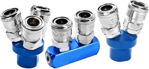 1PCS C-type round two-way pneumatic quick quick-plug connector SMY air pump air compressor connector SMV round three-way connector(Size:Circular 3 Way) in Saudi Arabia
