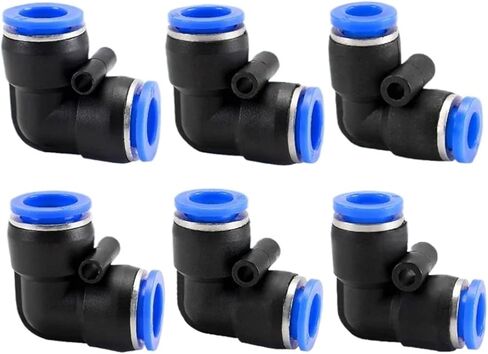 التجهيزات الهوائية السلسلة الكهروضوئية 4 6 8 10 12mm OD L نوع تدفق سرعة التدفق أنبوب البلاستيك موصلات الهواء السريع 20pcs (اللون: PV-10) in Saudi Arabia