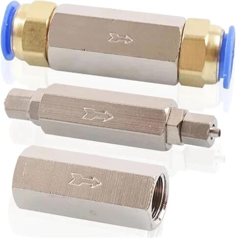 Pneumatic Check Valve 6mm 8mm 10mm 1/4 OD Hose One Way Valve Air Gas Single Way Brass Valve Air Compressor Pipe Fitting Adapter(Color:CV-04 w BT12-04) in Saudi Arabia