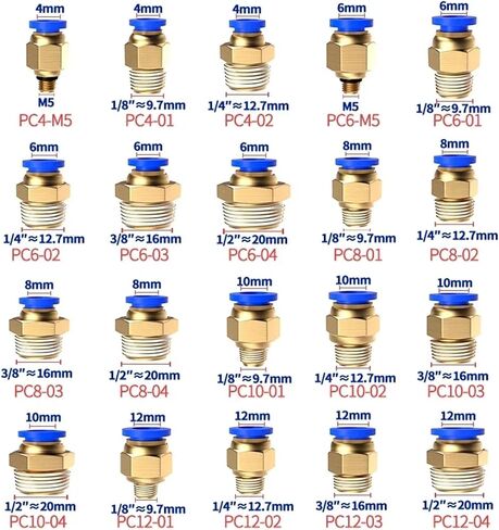 PC Pneumatic Pipe Quick Joint Thread Direct Head PC External Thread Pneumatic Quick Joint PC4-M5 PC8-02 Pneumatic Components(Color:PC10-01) in Saudi Arabia
