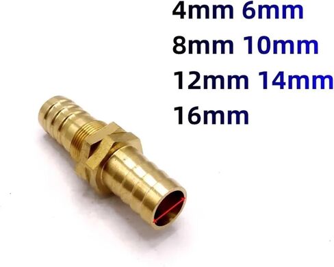 1pcs أنبوب 6 8 10 12 14 16 مم خرطوم بارب الحاجز النحاس النحاس النحاس الشائك محول موصل موصل التوصيل لمياه غاز الوقود (الحجم: 14 ملم) in Kuwait