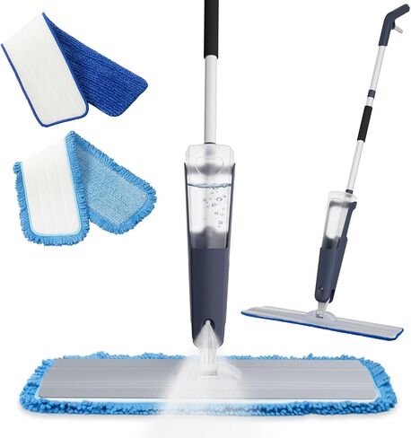 24" Microfiber mop for Floor Cleaning System, Commercial Heavy-Duty Wet Dry mops with Spray Mode, 28oz Tank, 2 Washable Pads, for Kitchen, Lobby, Pool, Factory, Office in Saudi Arabia