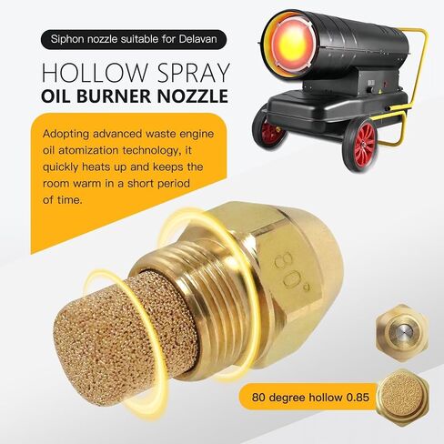 Upgraded 85-80A 00085-80A1 Oil Burner Nozzle Replacement for Oil Boilers and Oil Furnaces, Fine Filter A Hollow Spray in Saudi Arabia