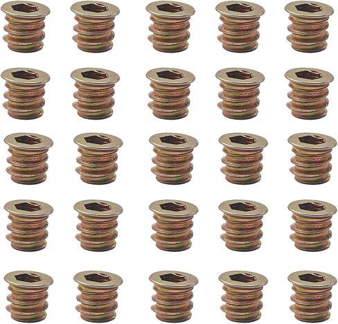 20pcs M8x25mm ملابسي ملولبة للخشب ، إدراج Nut Drive ، موصلات الأثاث المعدني المطلي بالزنك ، السحابات الترباس مقبس السداسي للأثاث الخشبي ، الخزانات ومشاريع DIY in Saudi Arabia