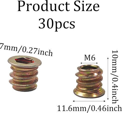 20pcs M8x25mm ملابسي ملولبة للخشب ، إدراج Nut Drive ، موصلات الأثاث المعدني المطلي بالزنك ، السحابات الترباس مقبس السداسي للأثاث الخشبي ، الخزانات ومشاريع DIY in Saudi Arabia