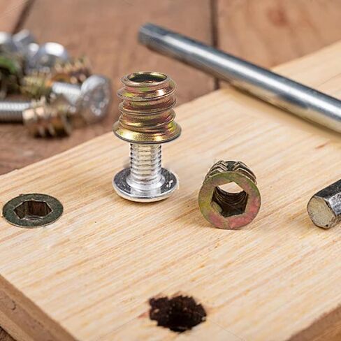 20pcs M8x25mm ملابسي ملولبة للخشب ، إدراج Nut Drive ، موصلات الأثاث المعدني المطلي بالزنك ، السحابات الترباس مقبس السداسي للأثاث الخشبي ، الخزانات ومشاريع DIY in Saudi Arabia
