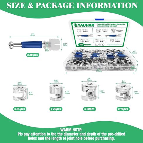 150Pcs 3-in-1 Furniture Cam Lock Nut Connectors Fittings with Dowels, Fastener Connecting Lock Nut Bolt for Closets Bed Furniture Connecting in Saudi Arabia