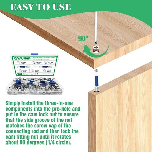150Pcs 3-in-1 Furniture Cam Lock Nut Connectors Fittings with Dowels, Fastener Connecting Lock Nut Bolt for Closets Bed Furniture Connecting in Saudi Arabia