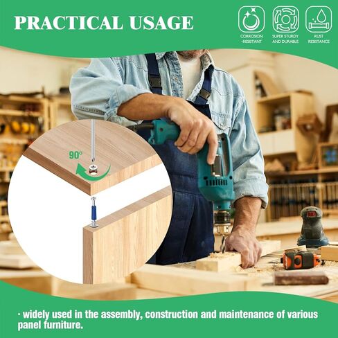 150Pcs 3-in-1 Furniture Cam Lock Nut Connectors Fittings with Dowels, Fastener Connecting Lock Nut Bolt for Closets Bed Furniture Connecting in Saudi Arabia