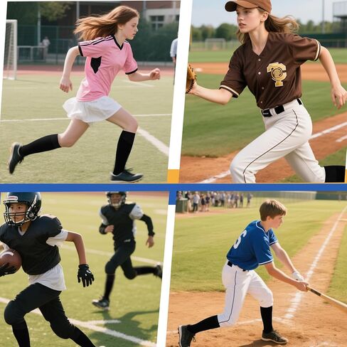 Baseball Socks and Belt Combo Set Softball Football Socks and Elastic Waist Belt for Youth Adult Orange in Saudi Arabia