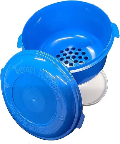 Kernel Catcher Popcorn Bowl- تم اختراع طبيب الأسنان ، مادة غسالة الصحون آمنة ، معاد تدويرها (الأزرق) in Saudi Arabia