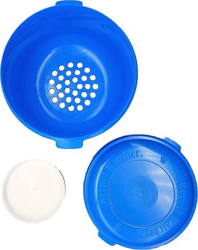 Kernel Catcher Popcorn Bowl- تم اختراع طبيب الأسنان ، مادة غسالة الصحون آمنة ، معاد تدويرها (الأزرق) in Saudi Arabia
