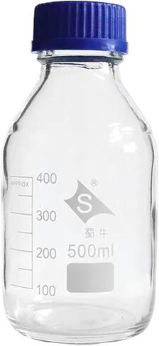 Pieces Capacity 100/250/500/1000ml Glass Reagent Bottle with Blue Screw Cap Medical Laboratory Glassware(100ml) in Saudi Arabia