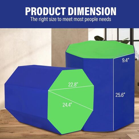 Octagon Gymnastics Mat Tumbling Mat 24.4"x 25.6" Skill Shape Backflip Trainer Gymnastics Equipment Octagon Mats Somersault Mats for Home Fitness Gym in Saudi Arabia