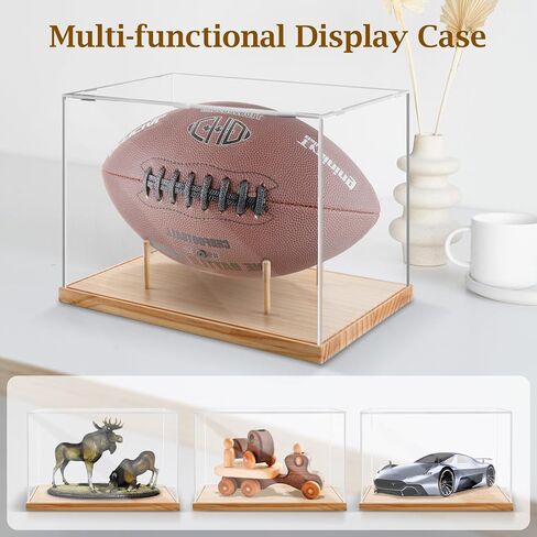 Football Display Case, Acrylic Display Case with Removable Stand, , UV Protected Display Case for Autographed Footballs, Sports Collectibles, Trophy, Action Figure and Models in Kuwait