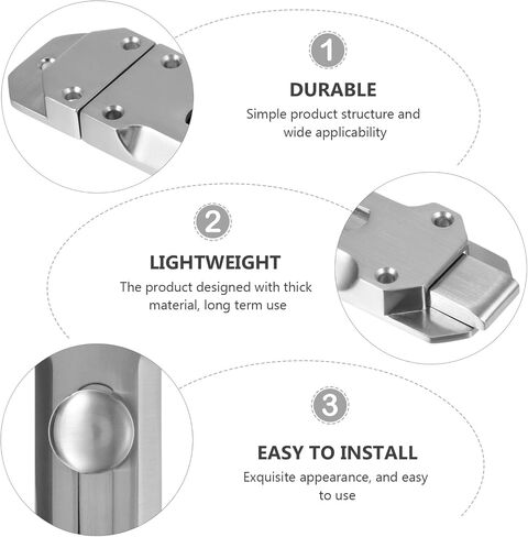 Slide Door Latches Silver Bolts for Premium Outdoor Alloy Screws Flush Duty Lock Barrel Bolt Mounted Home Hardwares with Indoor Heavy Garden Gate Polished Sliding Surface(Silverx3pcs,12X3.8CMx2pcs) in Kuwait