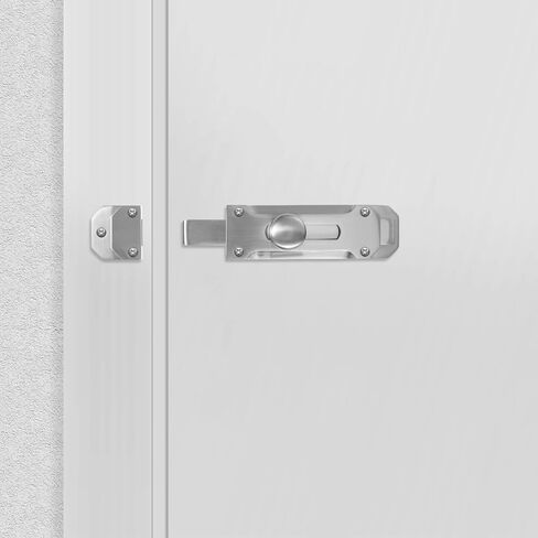 Slide Door Latches Silver Bolts for Premium Outdoor Alloy Screws Flush Duty Lock Barrel Bolt Mounted Home Hardwares with Indoor Heavy Garden Gate Polished Sliding Surface(Silverx3pcs,12X3.8CMx2pcs) in Kuwait