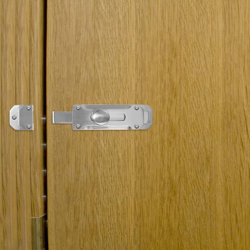 Slide Door Latches Silver Bolts for Premium Outdoor Alloy Screws Flush Duty Lock Barrel Bolt Mounted Home Hardwares with Indoor Heavy Garden Gate Polished Sliding Surface(Silverx3pcs,12X3.8CMx2pcs) in Kuwait