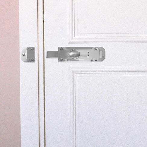 Slide Door Latches Silver Bolts for Premium Outdoor Alloy Screws Flush Duty Lock Barrel Bolt Mounted Home Hardwares with Indoor Heavy Garden Gate Polished Sliding Surface(Silverx3pcs,12X3.8CMx2pcs) in Kuwait