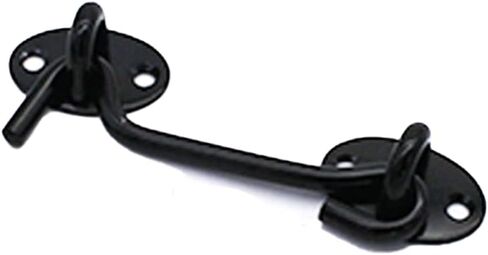 Hook and Eye Latch Gate Bolt Gate Hook Lock,Window Safety Switch Bathroom Cabinet Hook Multi-Functional Black Metal Catch Holder with Screws Kitchen Bedroom,Black 6inch (Color : Bl Button (Co(Black 14 in Saudi Arabia